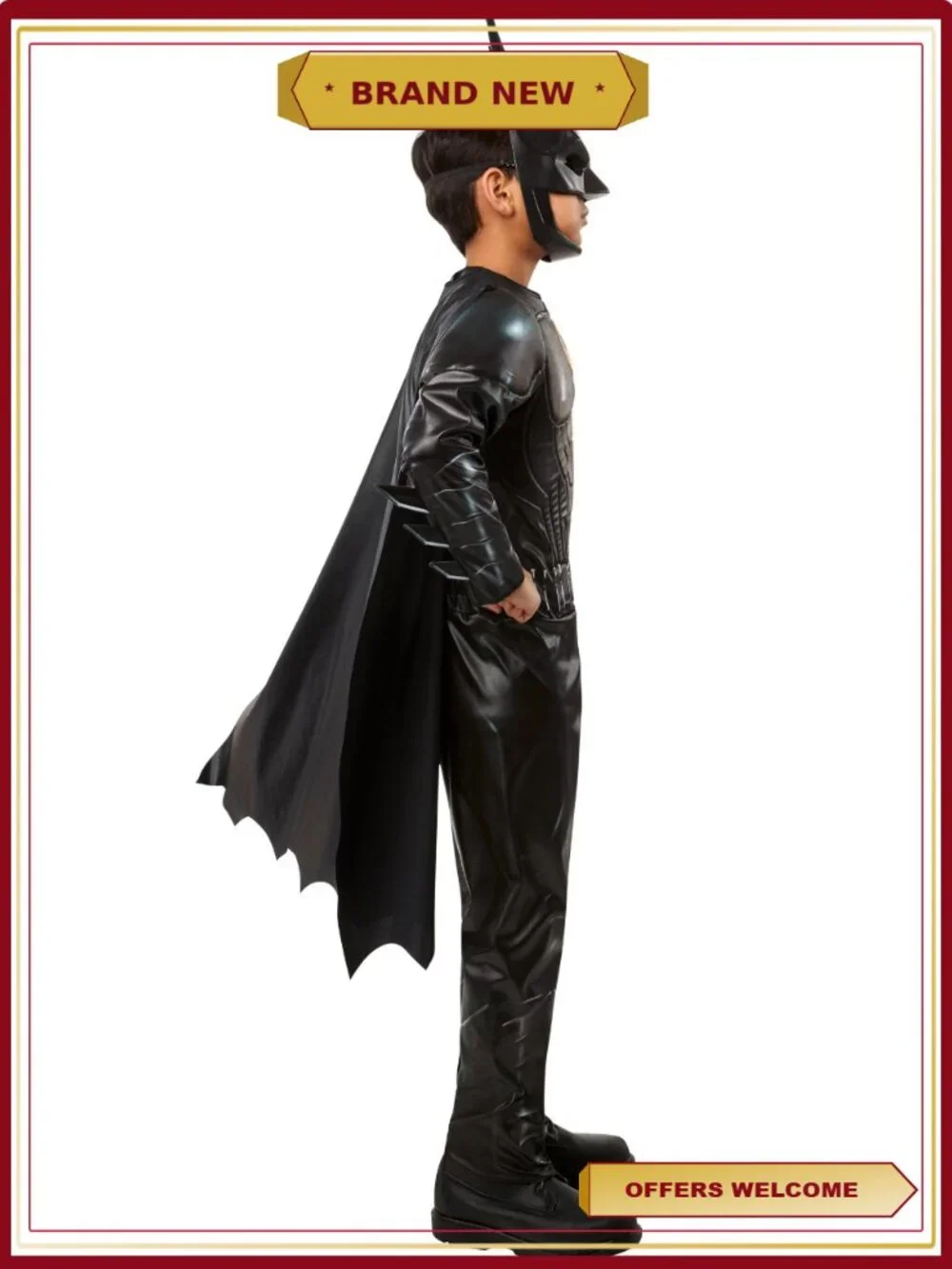 Rubies Michael Keaton Batman Muscle Chest Costume Kids Padded Jumpsuit Cape